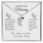 To My Loving Mommy | Engraved Baby Feet Necklace